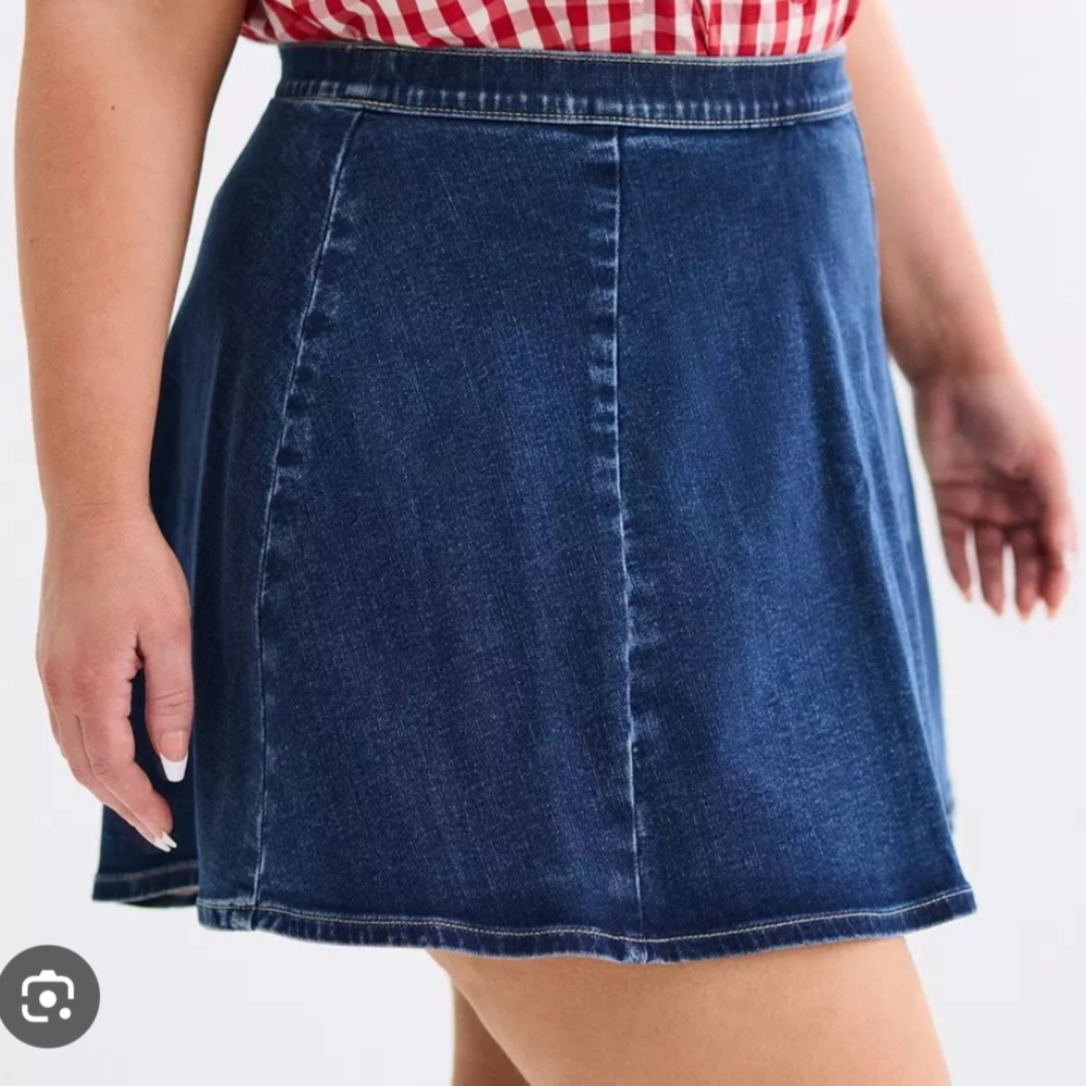 Classic Blue Denim Skater Skirt
